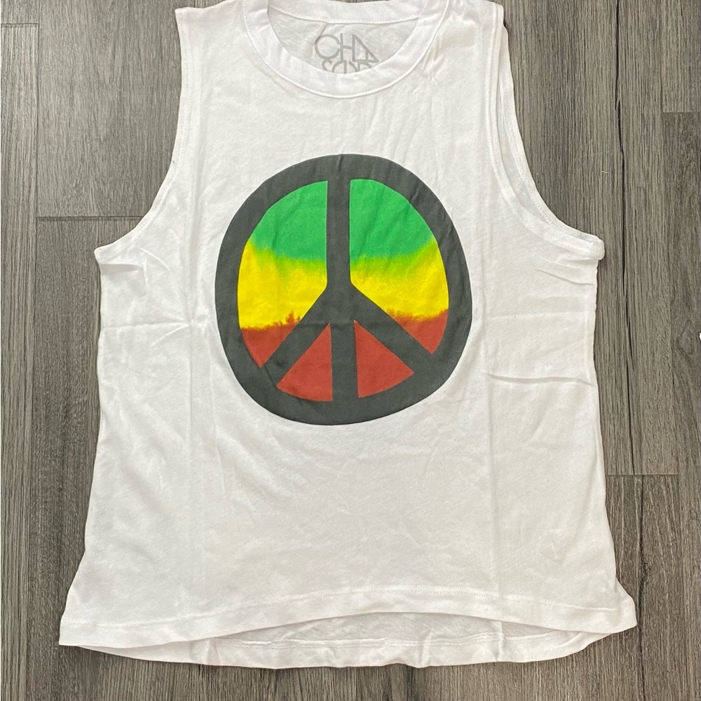 Chaser muscle tank, ombre peace sign